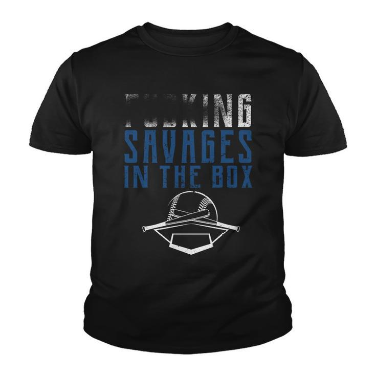 Faded Fn Savages In The Box Baseball Youth T-shirt