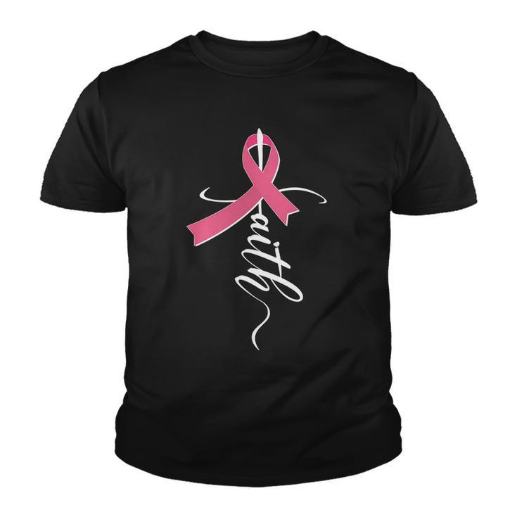 Faith Breast Cancer Awareness Ribbon Youth T-shirt