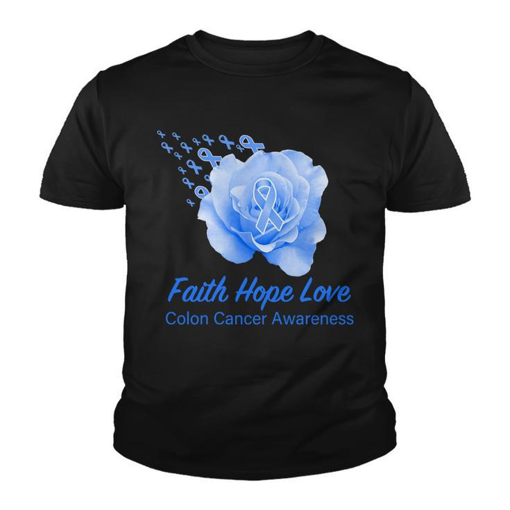Faith Hope Love Colon Cancer Awareness Youth T-shirt