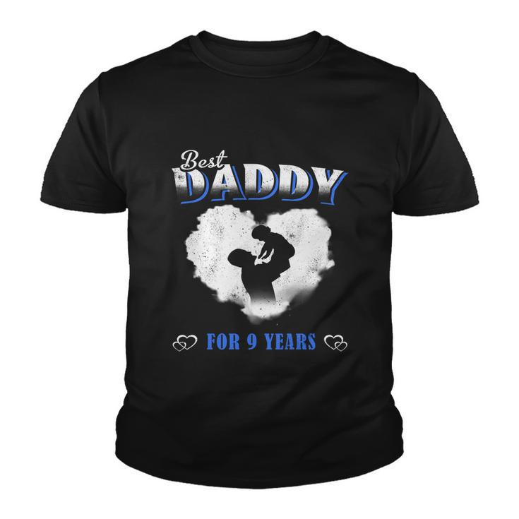 Father Baby Best Dad Daddy For 9 Years Happy Fathers Day Gift Graphic Design Printed Casual Daily Basic Youth T-shirt