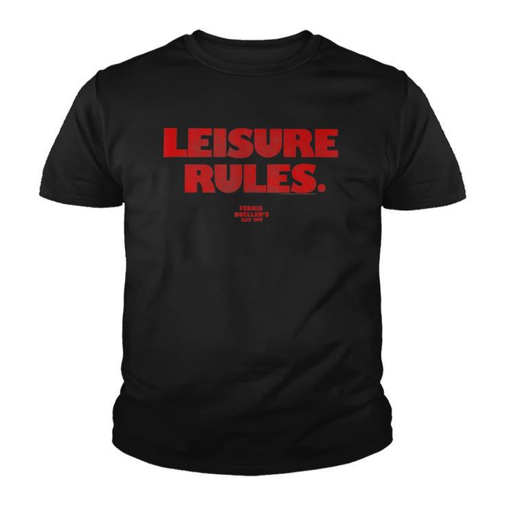 Ferris Bueller&8217S Day Off Leisure Rules Youth T-shirt