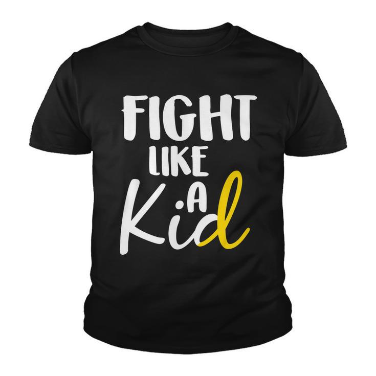 Fight Like A Kid Childhood Cancer Gold Ribbon Youth T-shirt