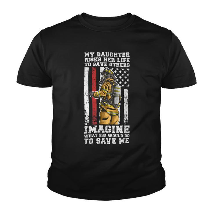 Firefighter Proud Dad Of A Firewoman Father Firefighter Dad V2 Youth T-shirt
