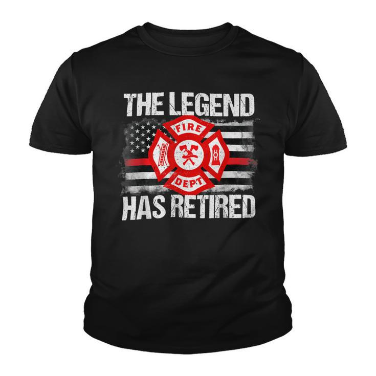 Firefighter The Legend Has Retired Firefighter Retirement Party Youth T-shirt