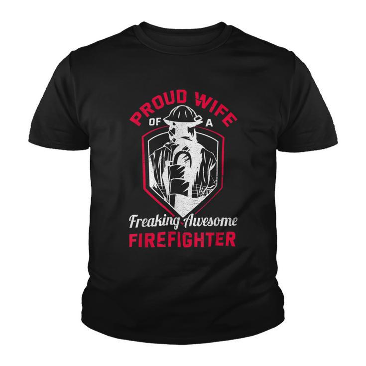 Firefighter Wildland Fireman Volunteer Firefighter Wife Fire Department V2 Youth T-shirt