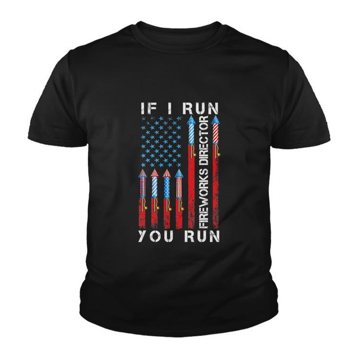 Firework Director America Flag Happy Day Freedom Youth T-shirt