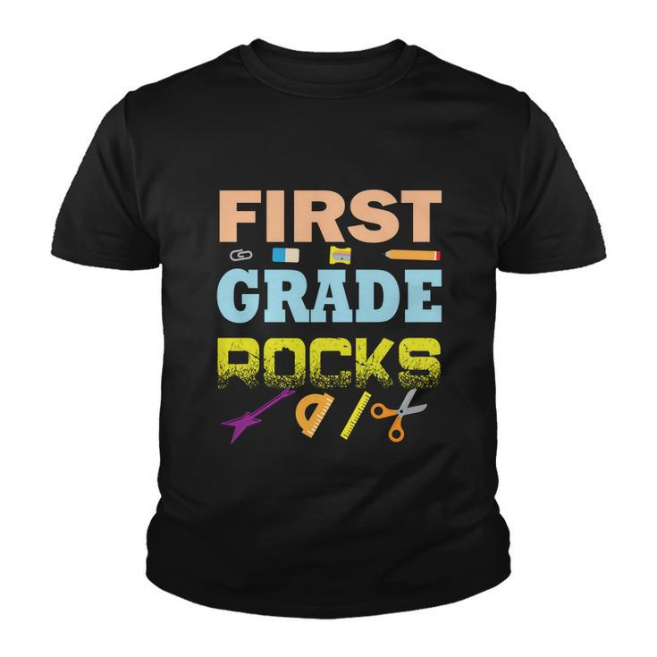First Grade Rocks Funny School Student Teachers Graphics Plus Size Shirt Youth T-shirt