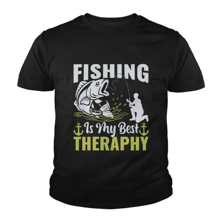 Fishing Is My Best Therapy Youth T-shirt