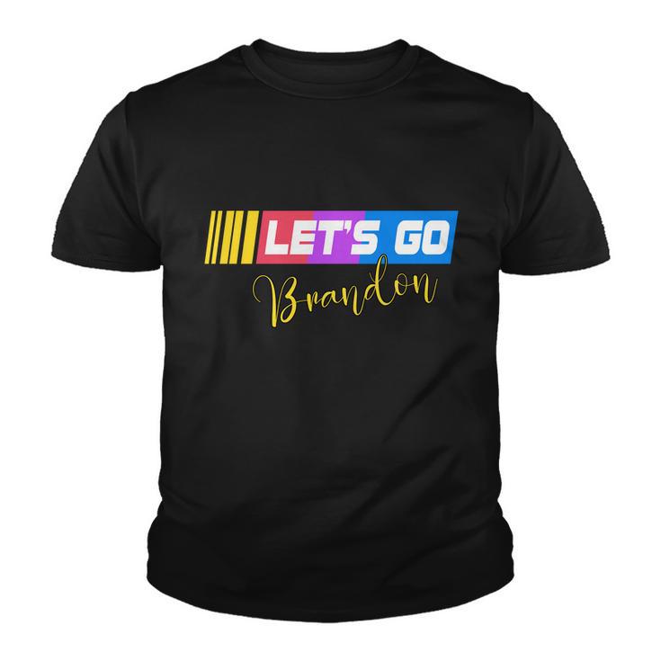 Fjb Lets Go Brandon Anti Biden Chant Racing Logo Tshirt Youth T-shirt