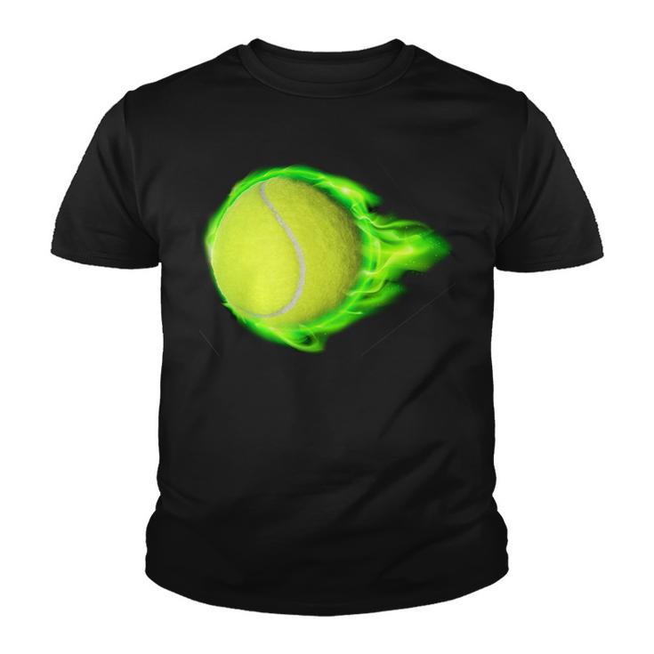 Flaming Tennis Ball Tshirt Youth T-shirt