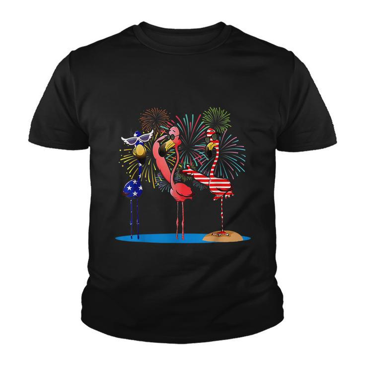 Flamingo 4Th Of July American Flag Flamingo Independence Youth T-shirt