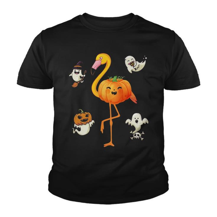 Flamingo Pumpkin Halloween Bird Lover  Gifts For Girls And  Boys Tshirt Youth T-shirt