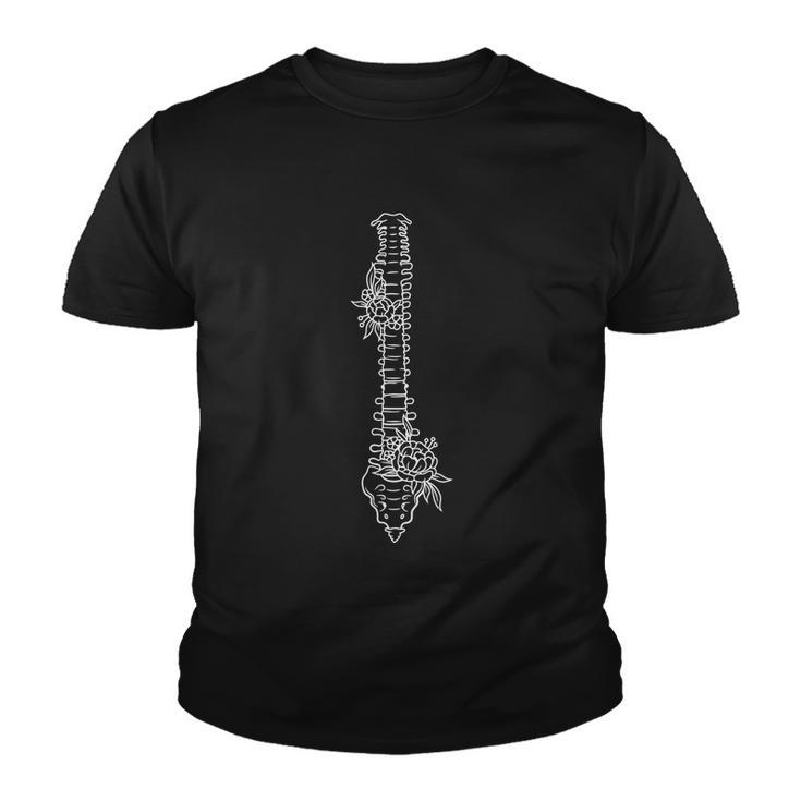 Floral Spine Anatomy Shirt Spine Shirt Spinal Anatomy Youth T-shirt