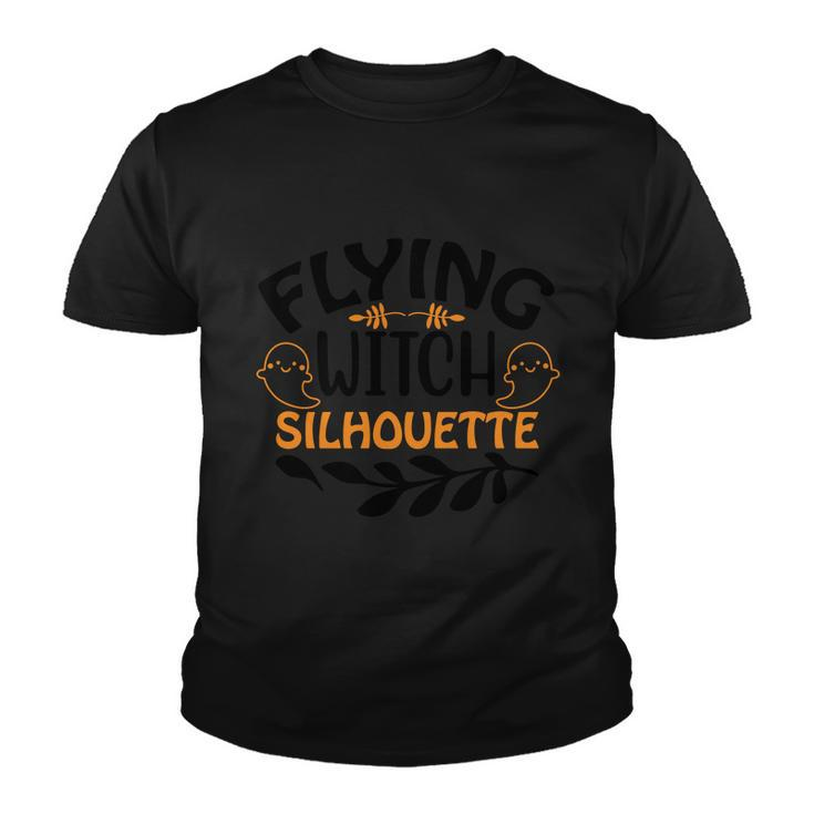 Flying Witch Silhouette Halloween Quote Youth T-shirt