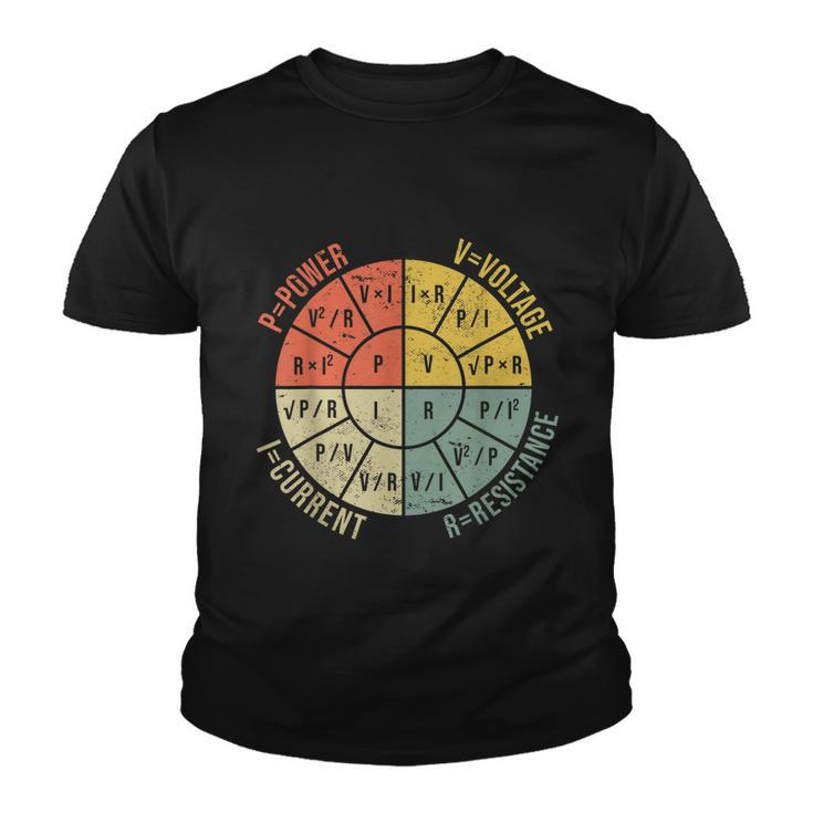 Formula Wheel Electrical Engineering Electricity Ohms Law Youth T-shirt