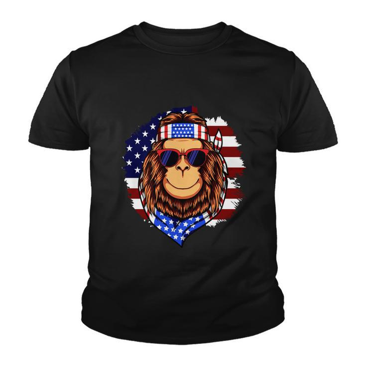 Fourth Of July American Independence Day Monkey Graphic Plus Size Shirt For Men Youth T-shirt