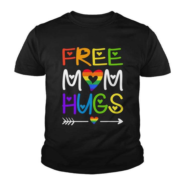 Free Mom Hugs Rainbow Heart Lgbt Pride Month Youth T-shirt