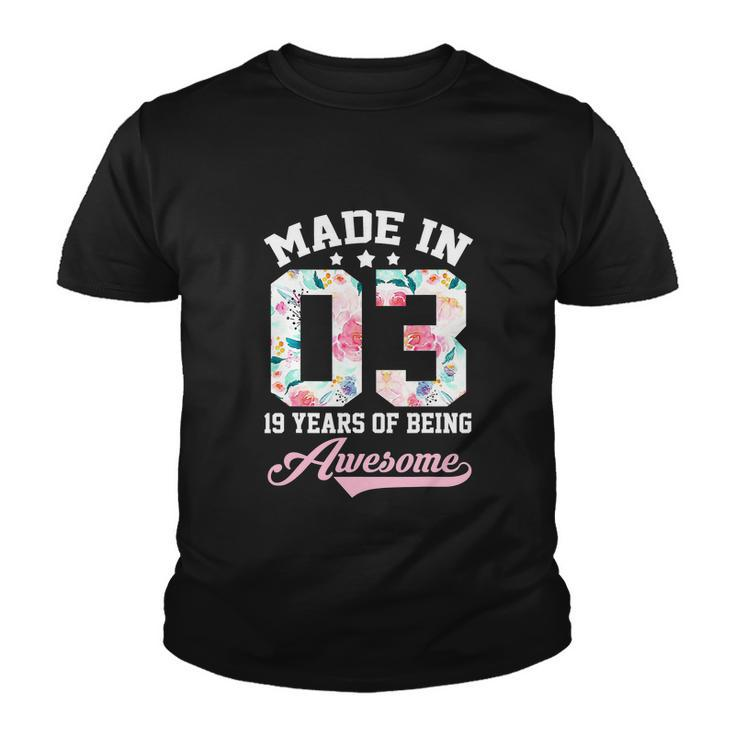 Funny 19Th Birthday Girl Teenager Girls Made In  Youth T-shirt
