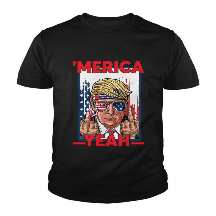 Funny 4Th Of July Patriotic Donald Trump Merica Usa Flag Youth T-shirt