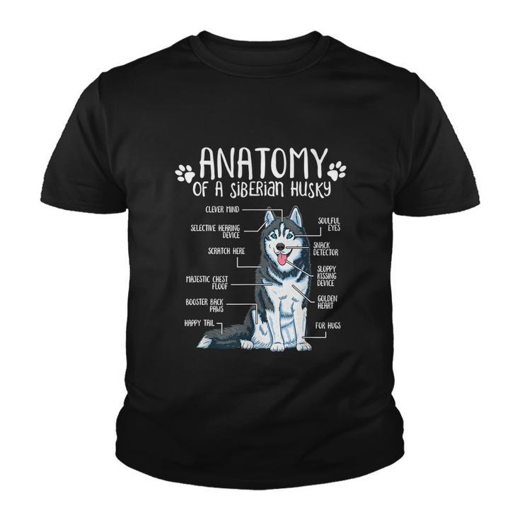 Funny Anatomy Siberian Husky Dog Lover Tshirt Youth T-shirt