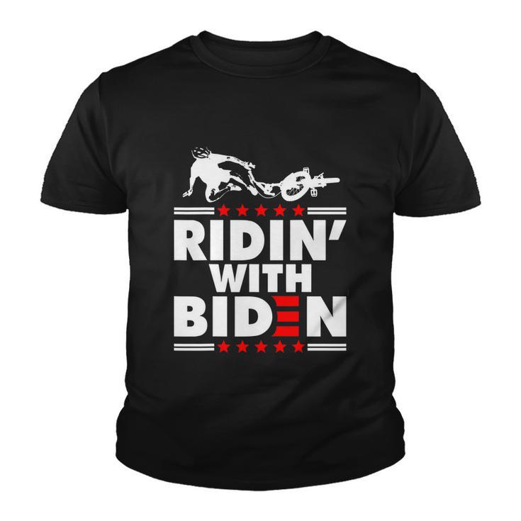 Funny Biden Falls Off Bike Joe Biden Ridin With Biden Youth T-shirt