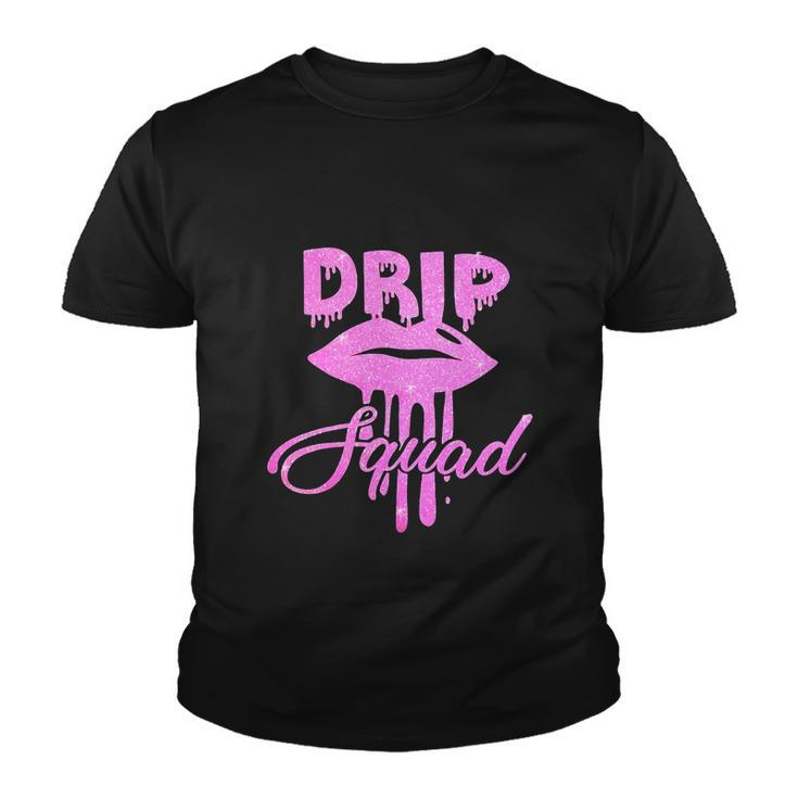 Funny Birthday Pink Drip Squad Lip Brithday Youth T-shirt