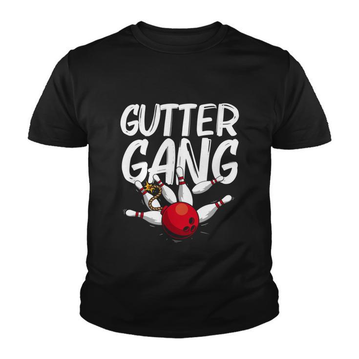 Funny Bowling Gift For Men Women Cool Funny Gutter Gang Bowlers Gift  Youth T-shirt