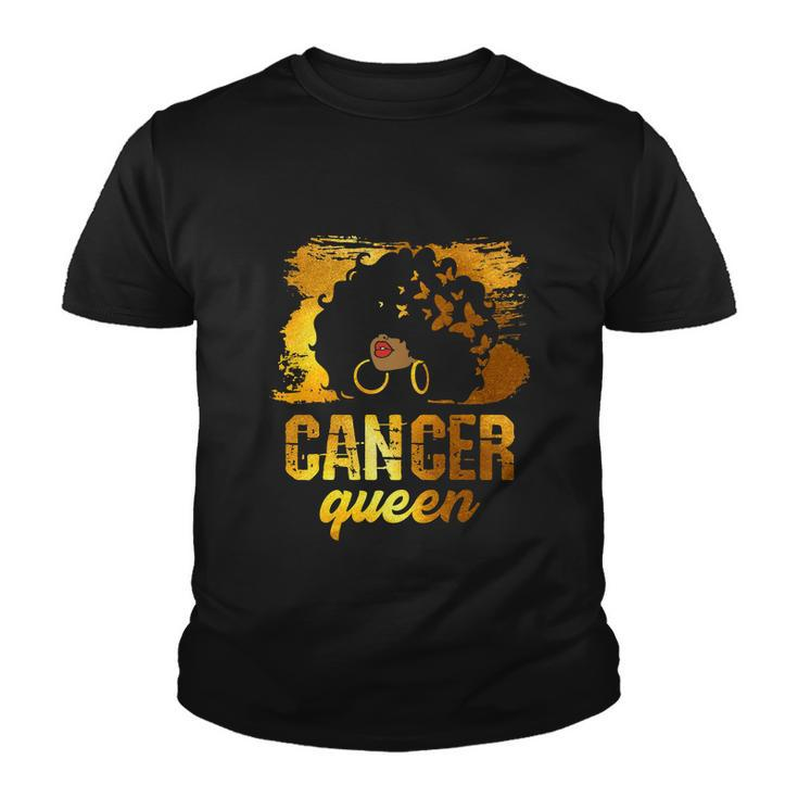 Funny Cancer Queen Afro Born In June 21 To July 22 Birthday Youth T-shirt