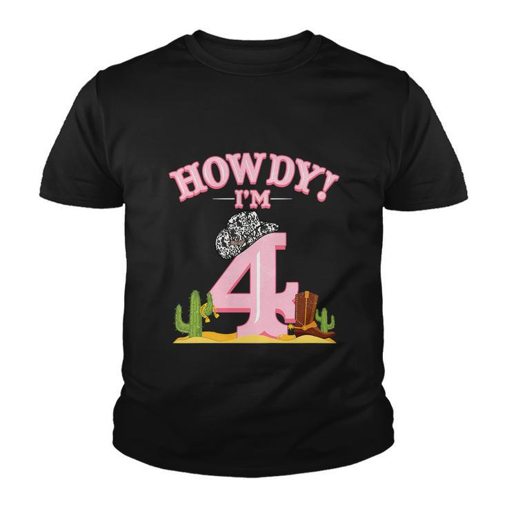 Funny Cowgirl 4Th Birthday Western Country Southern Youth T-shirt