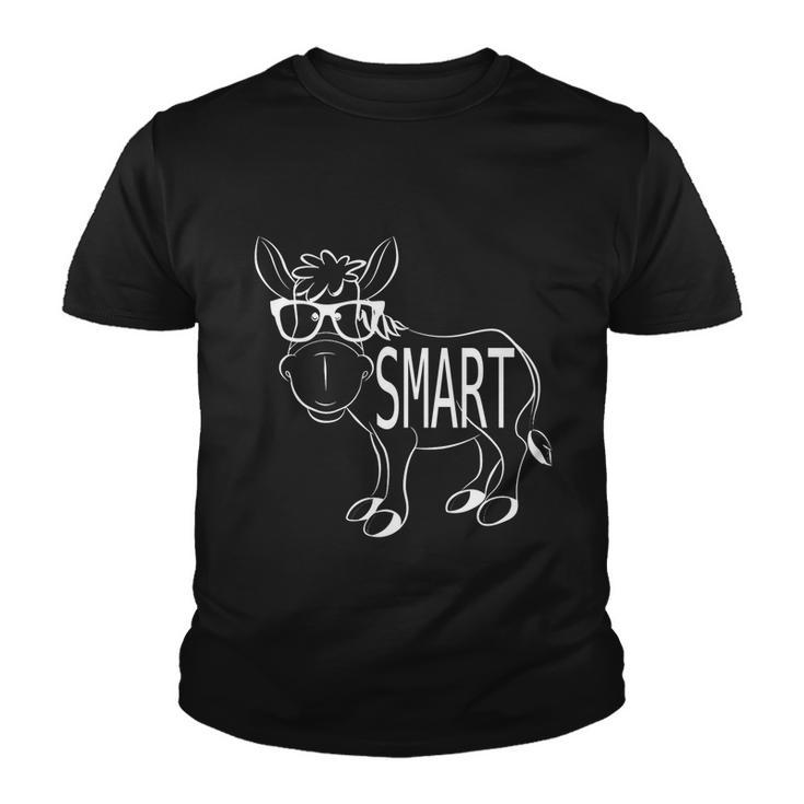 Funny Cute Sarcastic Smart Ass Donkey W Glasses Humorous Gift Youth T-shirt