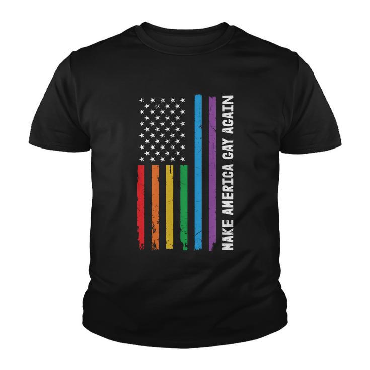 Funny Gay Pride Make American Flag Pride Month Youth T-shirt