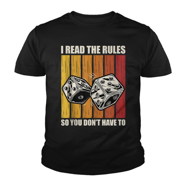 Funny I Read The Rules Board Game Night Board Game Night  Youth T-shirt