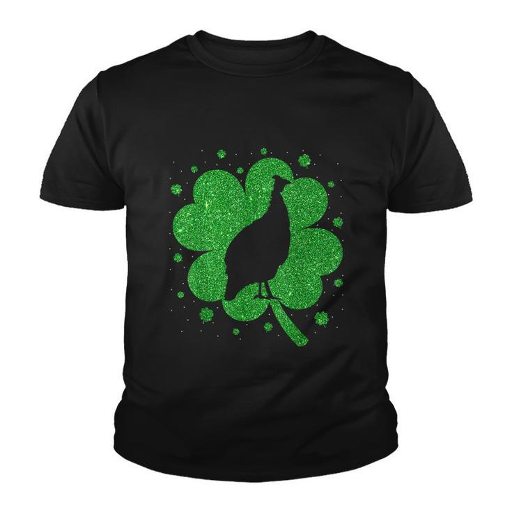 Funny Irish Shamrock Leaf Guinea Fowl Bird St Patricks Day Graphic Design Printed Casual Daily Basic Youth T-shirt