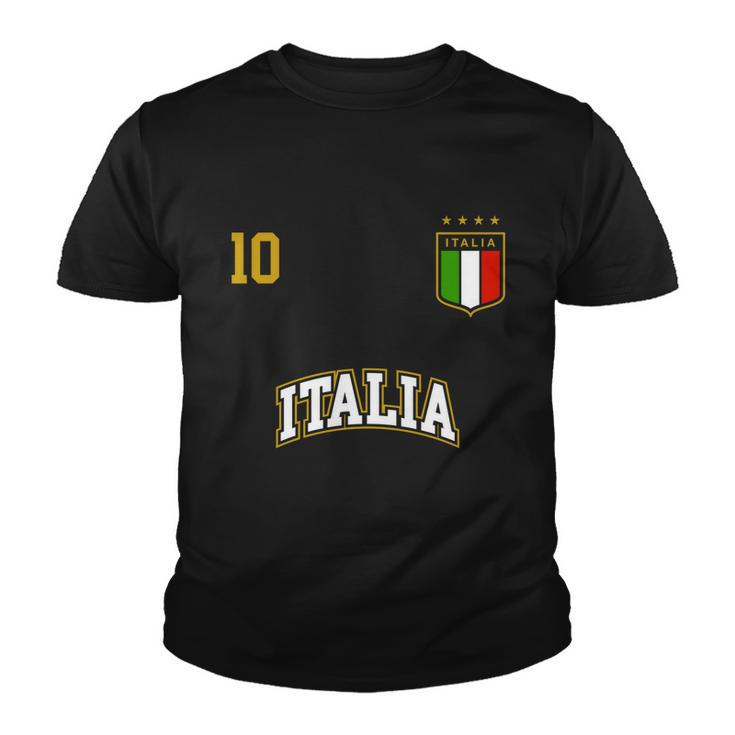 Funny Italy Soccer Team Gift Number 10 Sports Italian Flag Gift Youth T-shirt