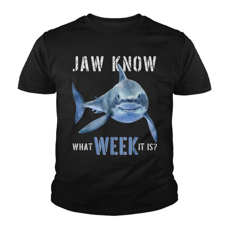 Funny Jaw Know What Week It Is Shark 2022 Funny Shark Kids  Youth T-shirt