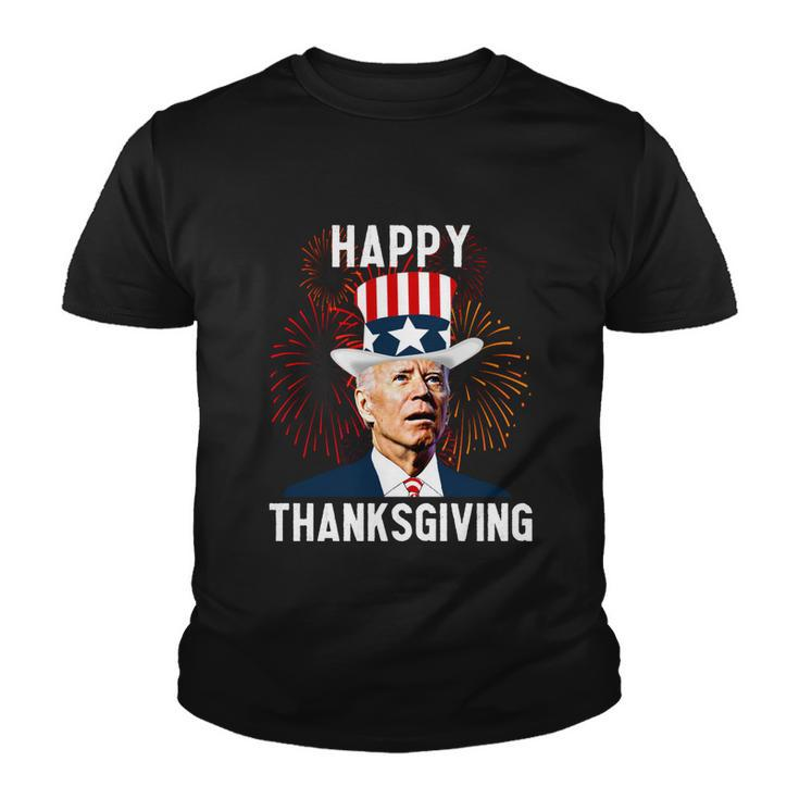 Funny Joe Biden Happy Thanksgiving For 4Th Of July Youth T-shirt