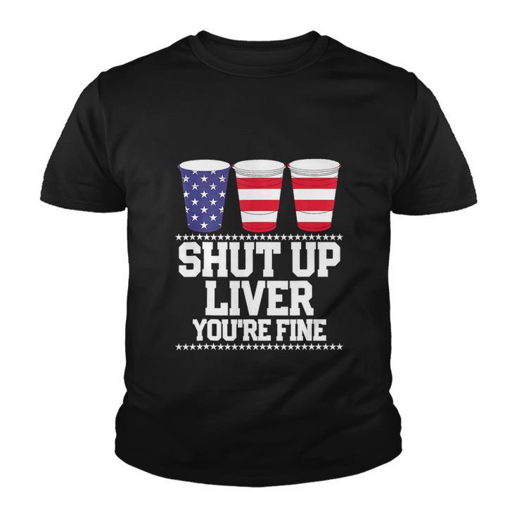 Funny July 4Th Beer Cups American Flag Youth T-shirt