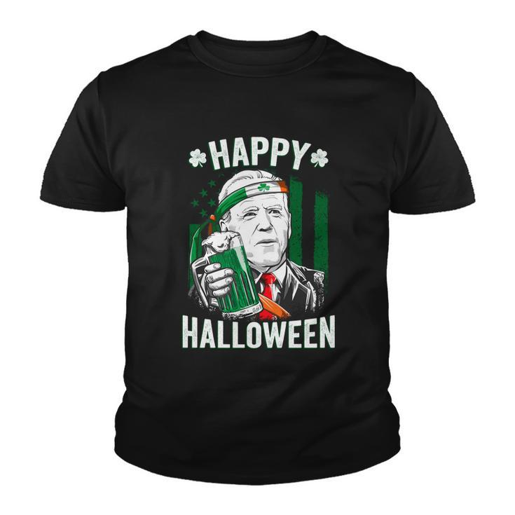 Funny Leprechaun Biden Happy Halloween For St Patricks Day Tshirt Youth T-shirt