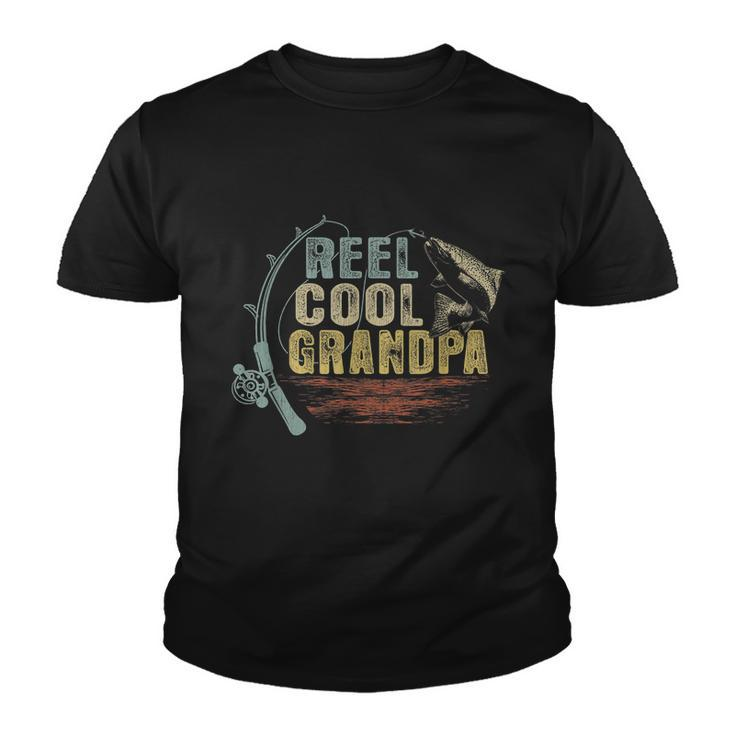 Funny Mens Funny Fishing Gift Vintage Reel Cool Grandpa Gift Youth T-shirt