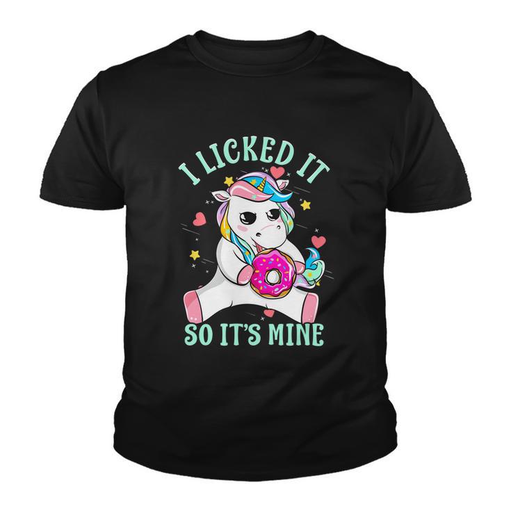 Funny Saying I Licked It So Its Mine Unicorn Cute Gift Youth T-shirt