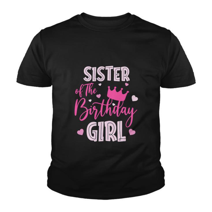 Funny Sister Of The Birthday Girl Cute Pink Youth T-shirt