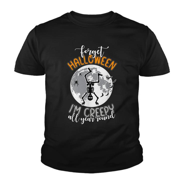 Funny Skeleton Dancing Happy Halloween Creepy Autumn   Youth T-shirt
