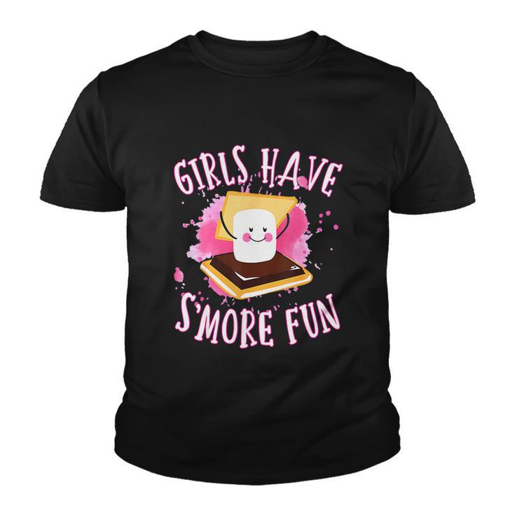 Funny Smores Camping Girls Have Smore Fun Camper Glamping Youth T-shirt