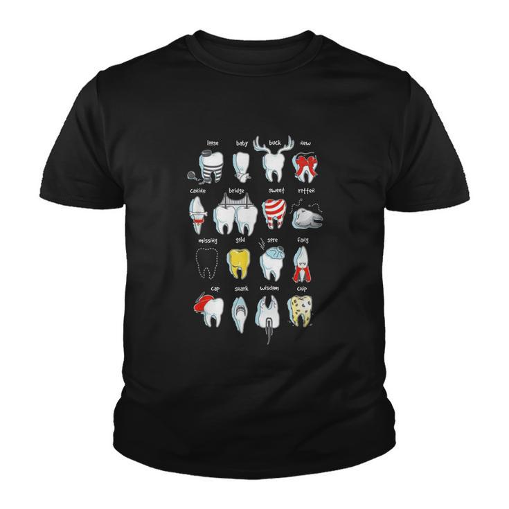 Funny Tooth Designs Dentist Teeth Dental Tshirt Youth T-shirt