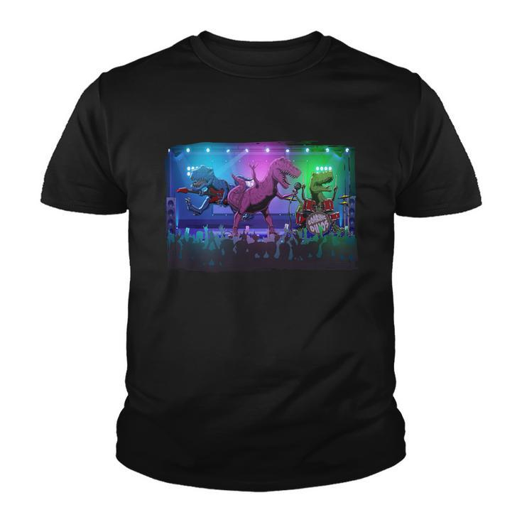 Funny Trex Dinosaurs Rock Band Concert Youth T-shirt
