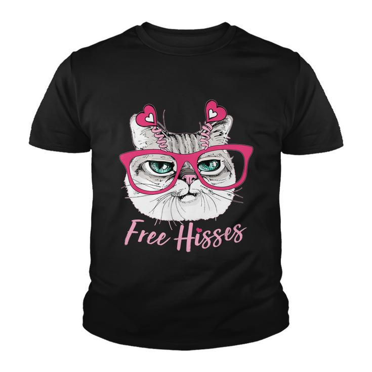 Funny Valentine Cat Free Hisses Youth T-shirt