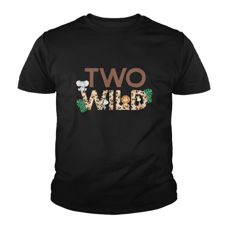Funny Wild Two Animal Safari 2Nd Birthday Youth T-shirt