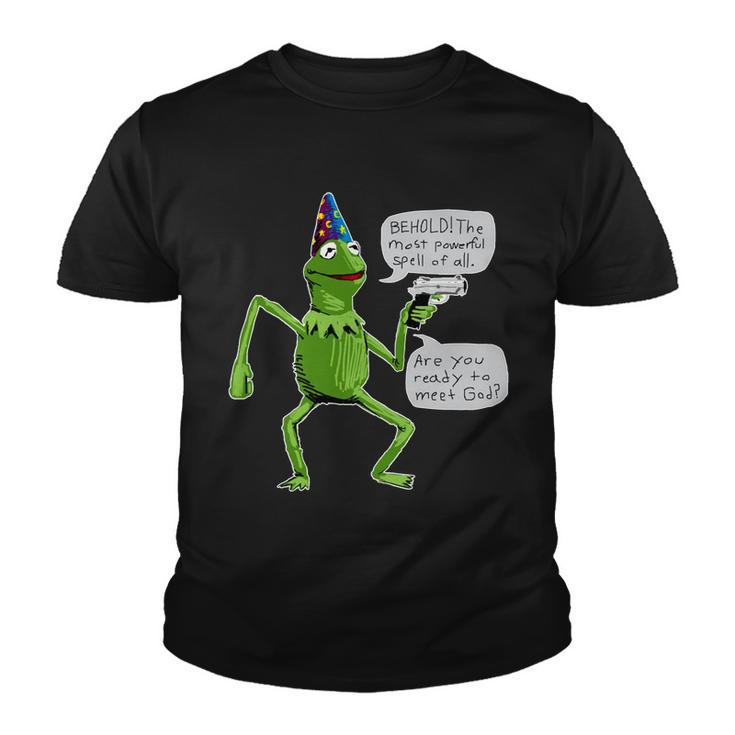 Funny Wizard Kermit Meme Youth T-shirt