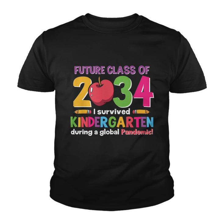Future Class 2034 Survived Kindergarten Funny School Teacher Student Graphic Youth T-shirt