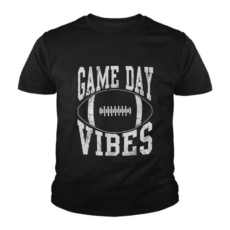 Game Day Vibes Silver Football Apparel Gift Graphic Design Printed Casual Daily Basic Youth T-shirt